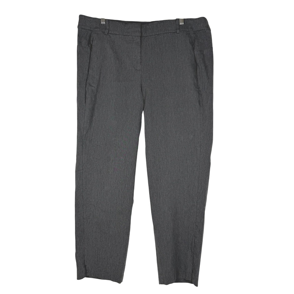 Lane Bryant Dress Pants Womens 20 Gray Career Taper Leg‎ Zipper Pockets Slit Hem